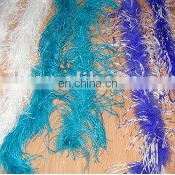 Party White Blue Long Feather Boa MW-0095