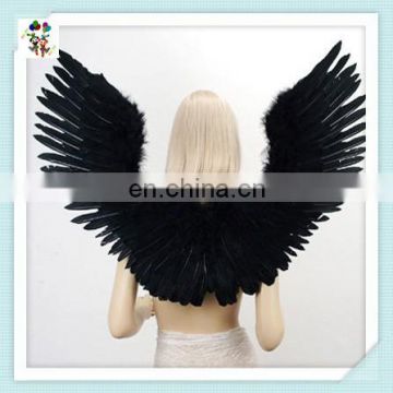 Goth Demon Birds V shape Open Swing Large Black Feather Angel Wings HPC-0840