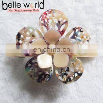 France acetate colorful round flower hair clip accessories