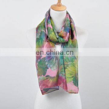 Printed Scarf Spring 2015, Polyester Scarf, Patterned Chiffon Fabric