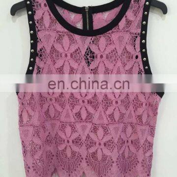 Spell color rivet full of bud silk women's vest