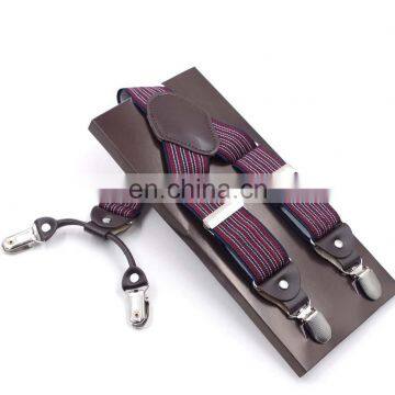 2017 hot sale fashion 4 clips suspenders men's suspenders