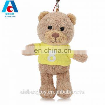 custom plush mini jersey teddy bear key/bag pendant