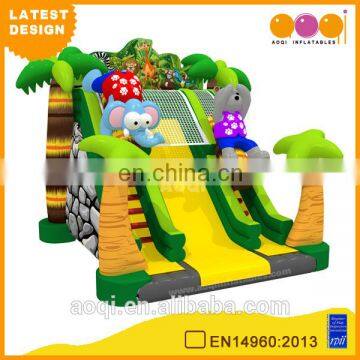 2015 AOQI latest design cheap price safari outdoor inflatable slide for kids for sale