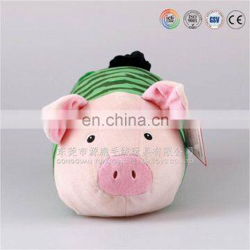 Cute design pig head watermelon body soft pillow