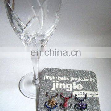 Striped Too. Christmas Tree and Snowflake WINE GLASS CHARMS, Set of 6 Luxury Wine Charms. Handmade in Ireland, Christmas themed