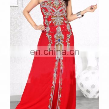 Beautiful Red Color Faux Georgette kaftan pakistani dress for women