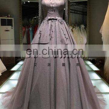 New Design A-line Wedding Dress 2016 Appliqued Ball Gown Khaki Long Evening Dress