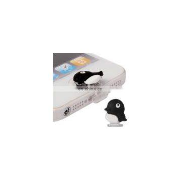 Mini Penguin Style Dustproof Plug Cap Sticker for iPhone