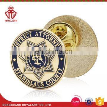 Gold Custom Brass Officer Institution Enamel Pin Badge With Eagle photo-6