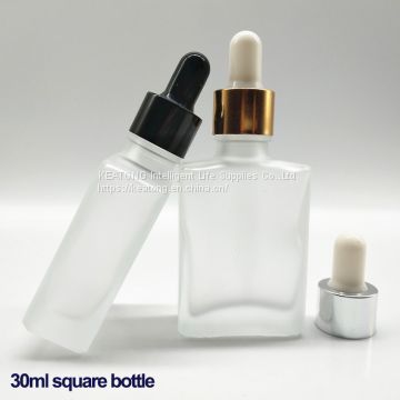 Factory Wholesale Cosmetic 30ML Clear Glass Bottles Frosted Essential Oil Glass Dropper Bottle