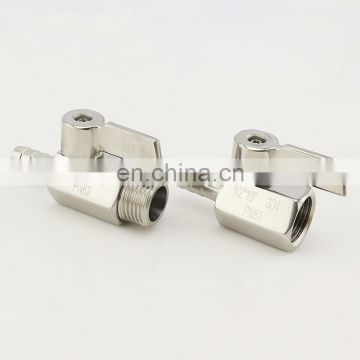 High quality Stainless steel 304 mini ball valve pagoda 10mm x 1/2" Male thread