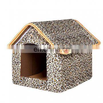 Cat house yurt printing Warm cotton closed pet house luxury dog house