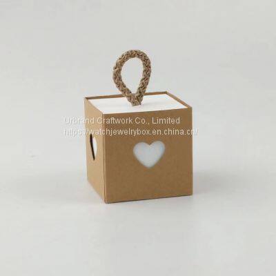 Heart-shaped retro kraft paper box, candy packaging, wedding candy box, spot wholesale