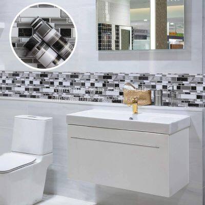 Is Peeling is Black and White Kitchen Wallpaper, 11.8 x 79 Inches (about 30 x 199.9 Cm) Wallpaper, Kitchen Bathroom Waterproof Adhesive Wallpaper Mesa Removable Vinyl Film Decorative Wallpaper Splash Plate photo-5
