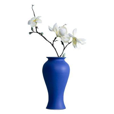 Nordic Large Blue Modern Simple Creative Hand Made Ceramic Vase For TV Bench Decor photo-5