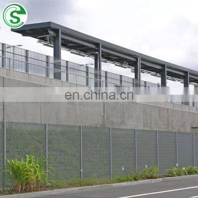 Military base buildings hard strength flat steel bar welded grating security fence wall