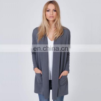 Shawl Collar Long Cashmere Cardigan Womens Sweater Ladies Cardigans