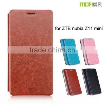 2016 HOT MOFi Case Housing for ZTE Nubia Z11 Mini , Mobile Phone Coque Leather Flip Back Cover for Nubia Z11 Mini