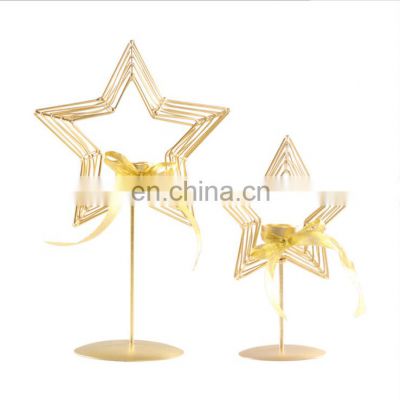 Top 1 Wholesale Factory Made Gold Metal Star Shape Tealight Candle Holder For Home Decor