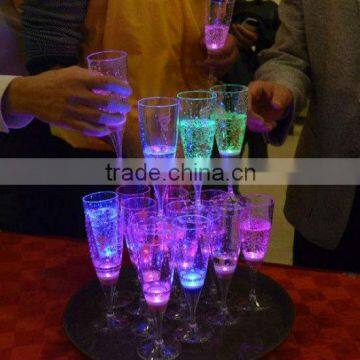 Led light up transparent Champagne flutes for party