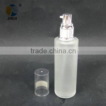 Frosted clear round and short clear lotion glass bottles 100ml