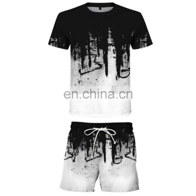 Custom brand men's and women's T-shirt suits 3D digital printing T-shirt fashion casual foreign trade inkjet pattern S-6XL