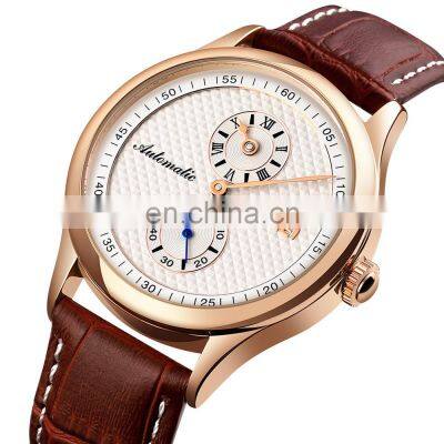 Luxury SKMEI 9238 Leather Skeleton Watches Men Luxury Brand Automatic Movement Mechanical Wristwatch