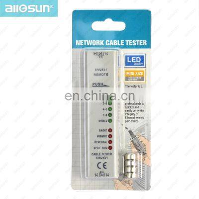 Allosun EM2421 Network Cable Tester RJ45 Diagnose Tool UTP and STP Lan Cable Tester Mini Size Portable photo-2