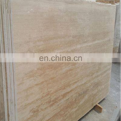 Premium Quality Customize cut sizes  Wholesale Light Travertine Tiles Vein Cut Made in Turkey CEM-SLB-02-02