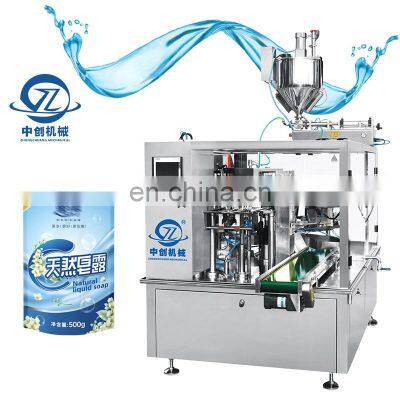 Spout Premade Pouch Filling Shampoo Dishwashing Soap Laundry Detergent Liquid Bag Doypack Packing Machine