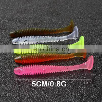 JOHNCOO 5cm 0.8g Soft Plastic Lure T Tail Soft Bait Artificial Baits Soft Fishing Lures