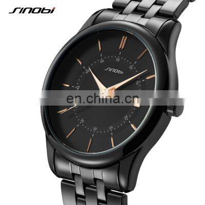 Sinobi Charming  S9832G/L Trendy Unique With Full Stainless Steel Band Couple Watch  Quartz Waterproof Watches