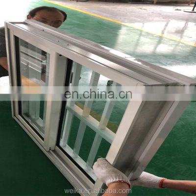 WEIKA UPVC Windows Cheap Hurricane proof impact European design 2 track pvc sliding Windows