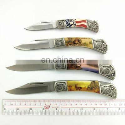 Folding Blade Utility Knives 3D Printing Pattern Plastic Handle Custom LOGO Camping Tactical Pocket Knife photo-2
