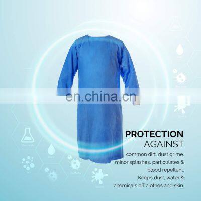 Disposable Sterile Hospital Patients Surgical Gown Sms Knitted Cuffs Ppe Nonsurgical Gowns photo-5
