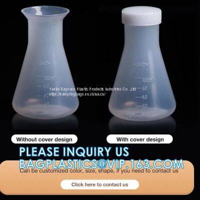 50ml 100ml 250ml 500ml 1000ml Laboratory Narrow Neck Plastic Erlenmeyer Flask, Narrow Neck Flask Erlenmeyer Flask With Lid photo-3