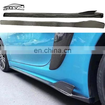 718 Cayman Boxster  Carbon Fiber Side Skirts  981 GTS Splitters Bumper For Porsche Cayman 718 Boxster