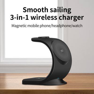 Premium 3 In 1 Magnetic Wireless Cable Charger 15W Wireless Charger For Apple Cell Phones photo-3