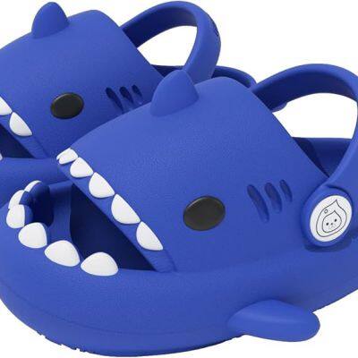 Shark Slides Non-Slip Novelty Open Toe Sandals Extremely Comfy Cushioned Thick Sole Cute Cartoon Shower Slippers