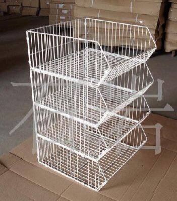 Metal Wire mesh Bread Cage Supermarket Slant Mouth Cage Promotion Cage Storage Cage