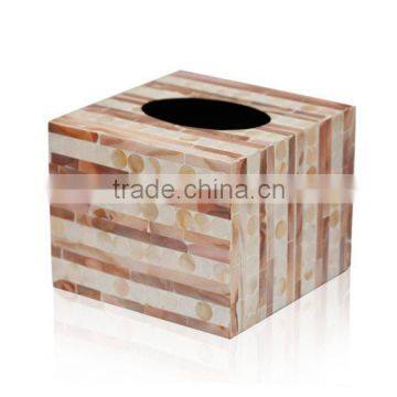 High quality best selling brown mother of pearl square tissue box from Vietnam