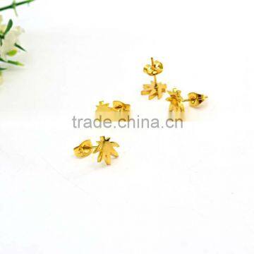 Arui Jewelry Fashion Gold Earrings Designs for Girls Leave Earrings photo-3