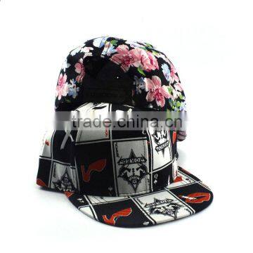 Latest Pattern Charm Flower Printed Unisex Hiphop Flat Cap Wholesale