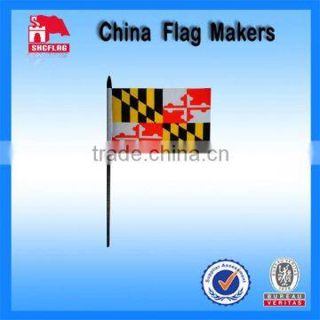 Custom Stick Flags With Maryland Country Logo Printing