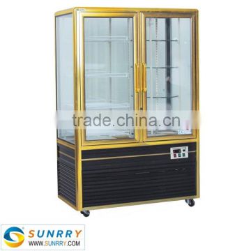 Commercial upright glass door round barrel used beverage cooler for beverage showcase fridge