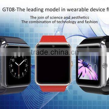 GT08 Bluetooth Smart Watch LCD 1.54 MTK6261A Smart watch Phone with high capacity and anti-lost fuction,sim card