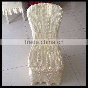 Beautiful cream color polyester straight wrinkle chair covers for wedding decorations