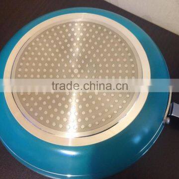 Sky Blue Non Stick Ceramic Coating Cooking Pan Frying Skillet Pan Pizza Pan photo-2