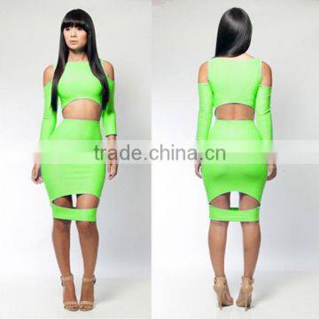 2014 green women cut out club dresses